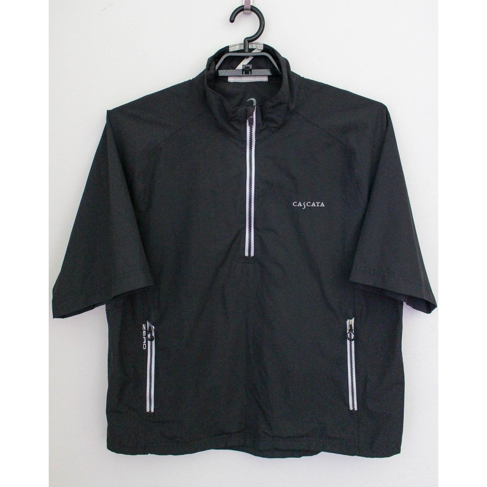 Zero Restriction Golf Pullover Mens Large Black Cascata Tour Series 1/4 Zip Top